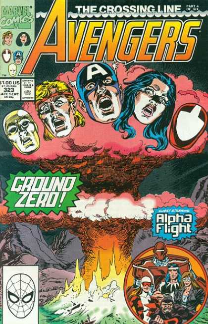 Avengers 323 - Explosion - Fire - Captain America - Alpha Flight - Paul Ryan