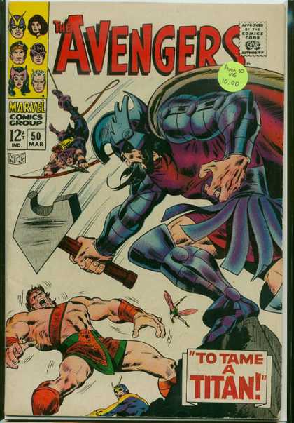 Avengers 50 - Hammer - Titan - Hawkeye - Marvel Comics Group - Approved By The Comics Code - John Buscema