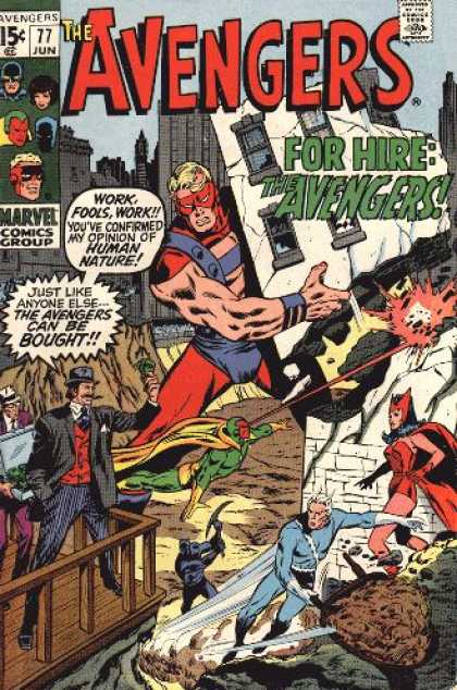 Avengers 77 - For Hire - Approved By The Comics Code Authority - Marvel Comics Group - Cap - 77 Jun - John Buscema