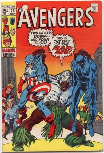 Avengers 78 - Monster - Superheroes - Buildings - Shield - Red