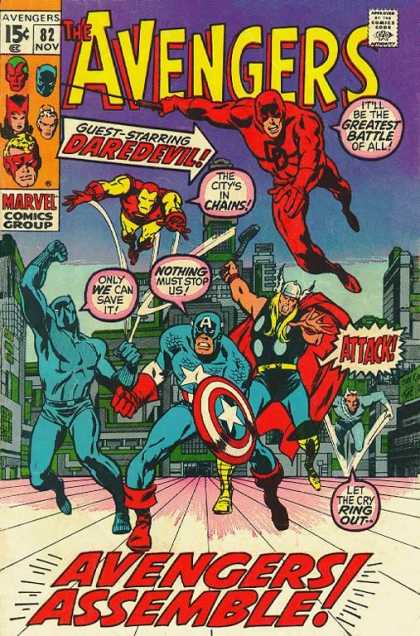 Avengers 82 - Daredevil - Iron Man - Thor - Captain America - Black Panther