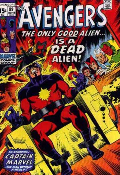 Avengers 89 - Alien - Approved By The Comics Code - Marvel Comics Group - Superhero - Captain Marvel - Sal Buscema