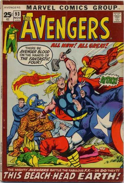 Avengers 93 - Thor - Fantastic Four - Marvel - Hammer - The Thing - Neal Adams