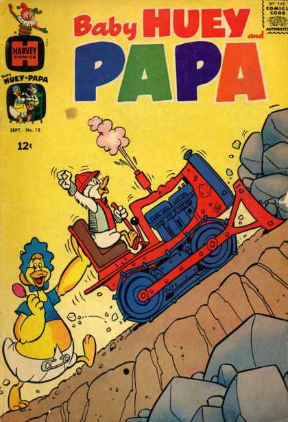Baby Huey and Papa 13 - Harvey Comics - Duck - Jack In The Box - Diapers - Rocks