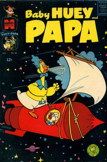 Baby Huey and Papa 26 - Outer Space - Rocket - Sails - Baby - Diaper