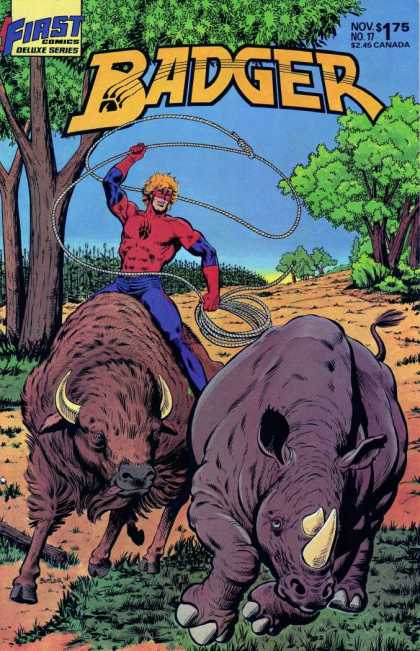 Badger 17 - Buffalo - Rhinocerous - Lasso - Cornfield - First Comics