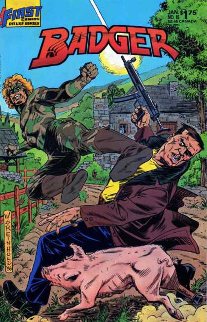 Badger 19 - Classic - Worenhold - First Comics Deluxe Series - Action - War - Bill Reinhold