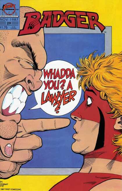 Badger 29 - November 1987 - Lawyer - Finger - Bald - Blonde