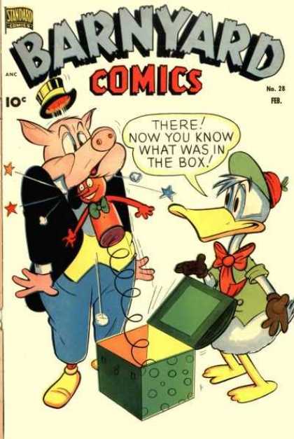 Barnyard Comics 28 - Jack In The Box - Duck - Pig - What Was In The Box - Barnyard No 28