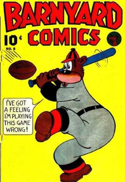 Barnyard Comics 8 - Bear - Bat - Football - Uniform - Swing