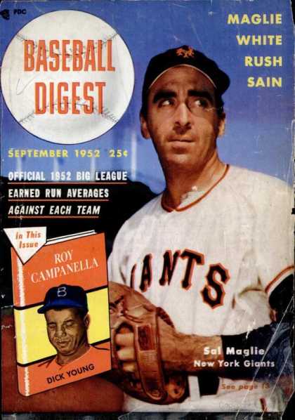Baseball Digest - September 1952