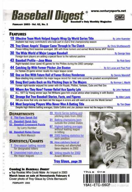 Baseball Digest - February 2003
