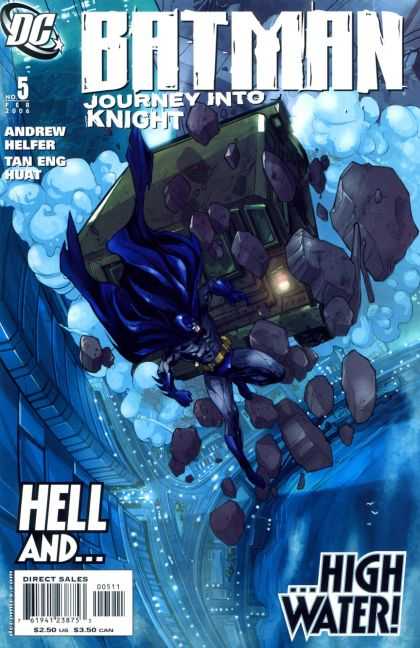 Batman: Journey Into Knight 5 - Hell Andhigh Water - Andrew Helfer - Tan Eng Huat - Falling Rubble - Batman In Peril - Pat Lee
