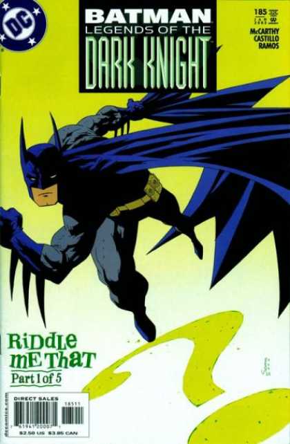 Batman: Legends of the Dark Knight 185 - Batman - Riddler - Riddle Me That Part 1 - Question Mark - Dark Knight