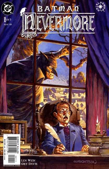 Batman: Nevermore 1 - Batman - Nevermore - Scary House - Man Sitting At Desk - Man Writing With Quill - Bernie Wrightson