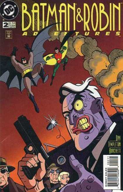 Batman & Robin Adventures 2 - Two-face - Leaping Batman - Leaping Robin - Villain - Gun