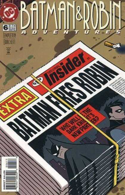 Batman & Robin Adventures 6 - Batman Fires Robin - Batman Fire Robin - Newspaper - Sidewalk - No 6