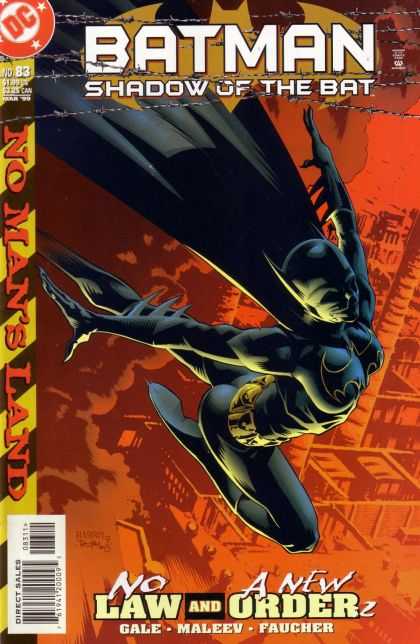 Batman: Shadow of the Bat 83 - No Mans Land - No Law And A New Order - Flying - Red City Background - Gale Maleev Faucher - Tony Harris