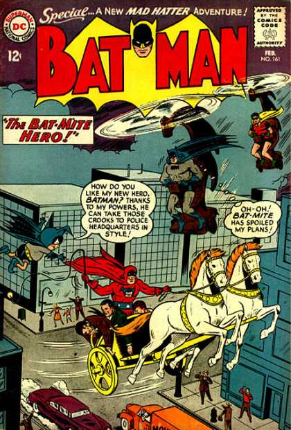 Batman 161 - The Bat-mite Hero - Robin - Horses - Chariot - Propellors - Sheldon Moldoff