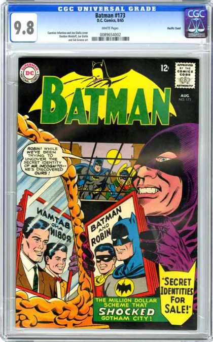 Batman 173 - The Million Dollar Scheme That Shocked Gotham City - Aug - Secret Identities For Sale - Approved By The Comics Code Authority - Robin While Weve Been Trying To Uncover The Secret Identiy Of Mr Igcognito Hes D - Carmine Infantino