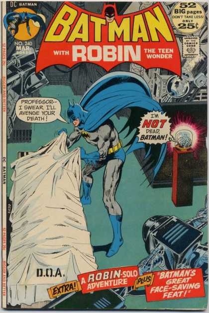 Batman 240 - Machine - White Sheet - Death - Talking Brain - Lab - Dick Giordano, Neal Adams