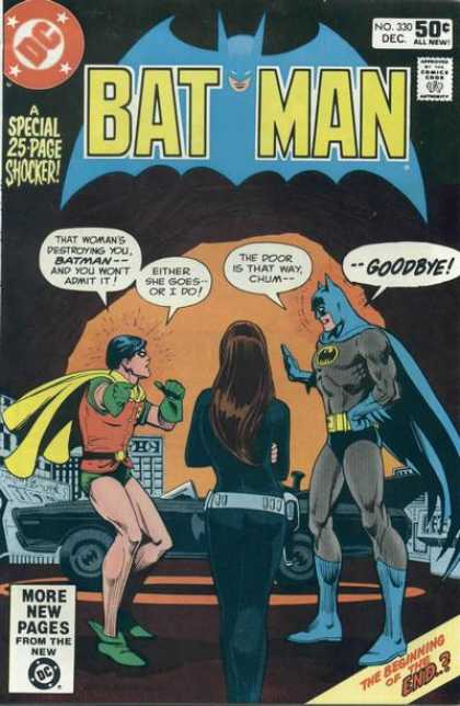 Batman 330 - Robin - Cat Woman - Batmobile - Batcave - Argument - Dick Giordano, Ross Andru