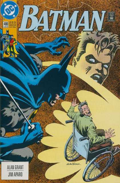 Batman 480 - Wheelchair - Terrified - Shadows - Alan Grant - Jim Aparo - Michael Netzer