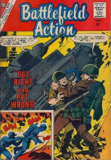 Battlefield Action 31 - Approved By The Comics Code Authority - Cap - Gun - Bam - Pvt Wrong