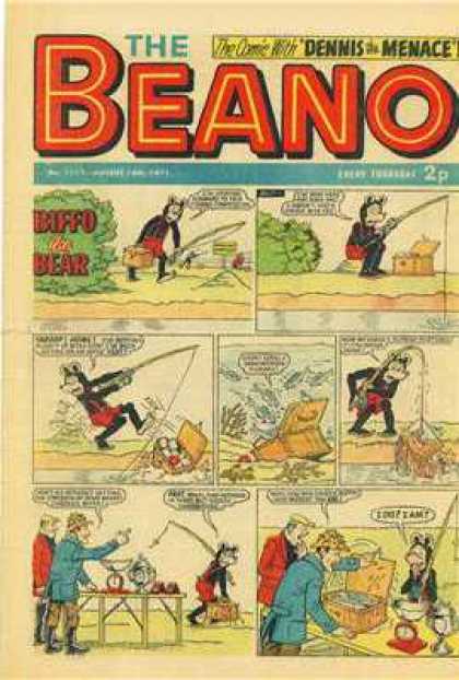 Beano 1517 - Beano - Dennis The Menace - Biffo The Bear - Fishing Pole - Fishing Basket