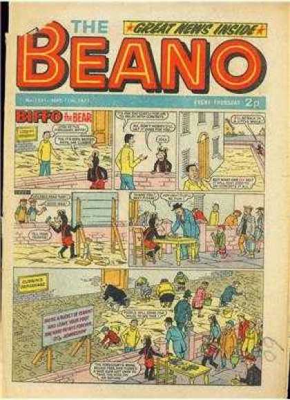 Beano 1521 - Great News Inside - Biffo - Comic Panels - The Bear - Table
