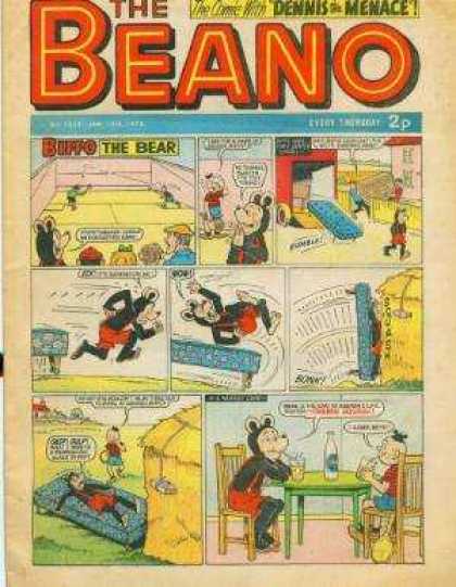 Beano 1539 - Dennis The Menace - Bear - Biffo - Car - Table