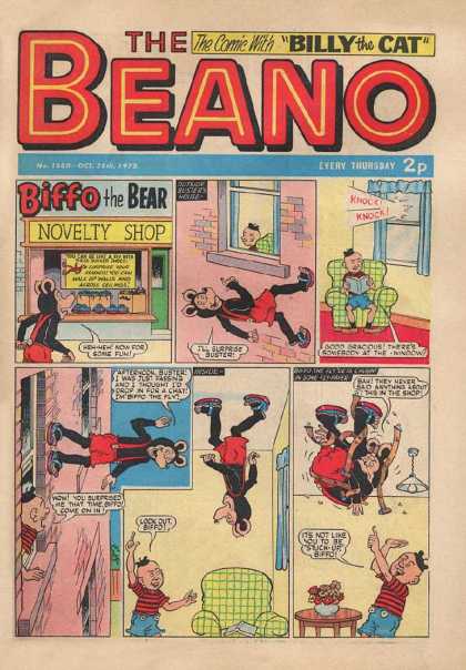 Beano 1580 - Billy The Cat - Biffo The Bear - Novelty Shop - Sofa - Small Boy