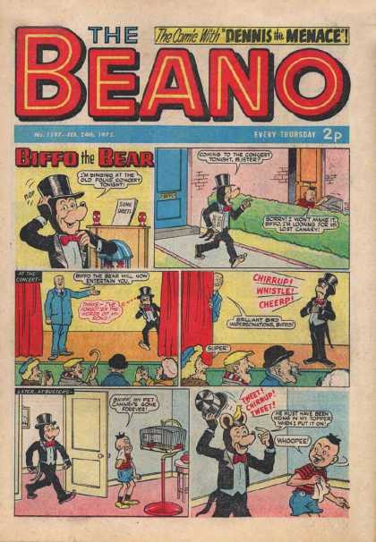 Beano 1597 - Dennis The Menace - Biffo The Bear - Comic Strips - The Concert - The Top Had