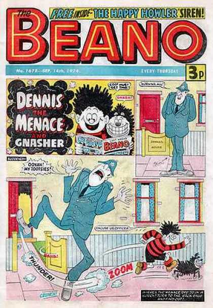 Beano 452 - Dennis The Menace - Happy Howler - Gnasher - Policeman - Fence