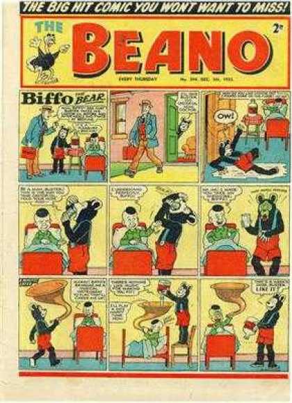 Beano 594 - The Big Hit - Biffo Bear - Want Ot Miss - Hat Man - Bed Men