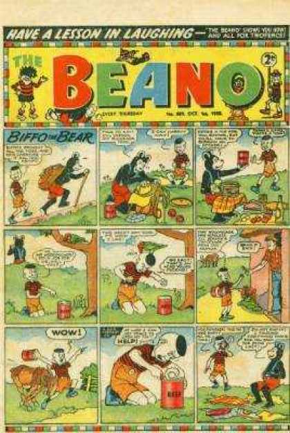 Beano 689 - Lessons - Laughing - Comic - Biffo - Bear