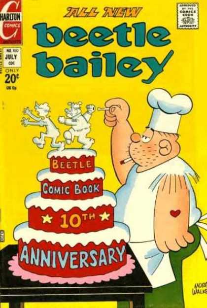 Beetle Bailey 100 - Mort Walker - Cook - Decorating Cake - Anniversary - Comic Book