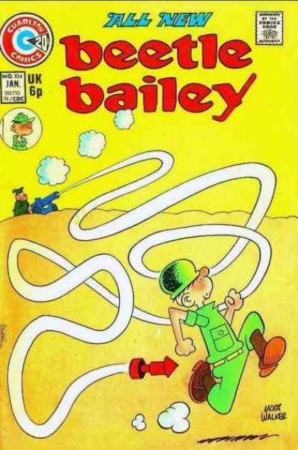 Beetle Bailey 104 - Cuarlton Comics - Comics Code - Soldier - Cannon - Rocket