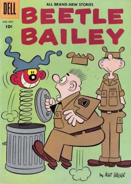 Beetle Bailey 11 - Beatle Bailey - Jack In The Can - Garbage Can - Mort Walker - Soldiers