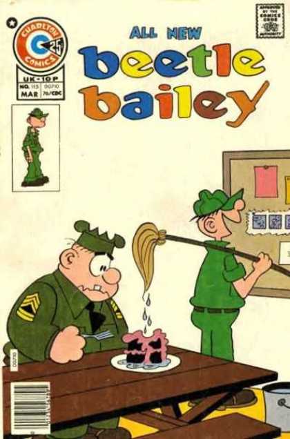 Beetle Bailey 115 - Charlton Comics - Comics Code - Soldier - All New - Cake