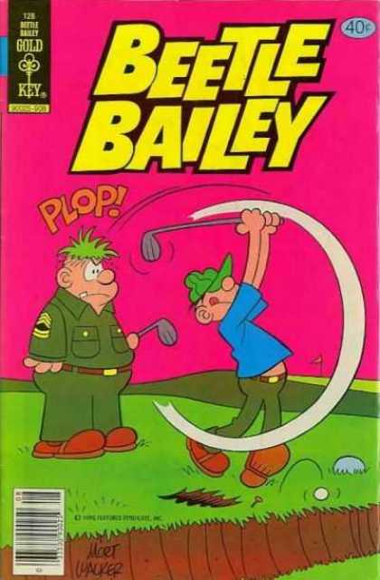 Beetle Bailey 128 - Sergeant - Golf Club - Golf Tee - Golf Swing - Grass Plug On Head