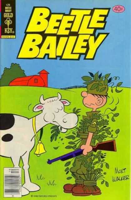 Beetle Bailey 129 - Farm - Cow - Soldier - Gun - Leaf
