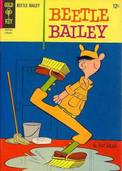 Beetle Bailey 48 - Gold Key - Mop - Bucket - Puddle - Brushes