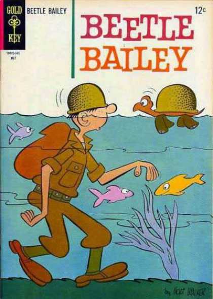Beetle Bailey 49 - Hat - Turtle - Man Under Water - Fishes - Backpack