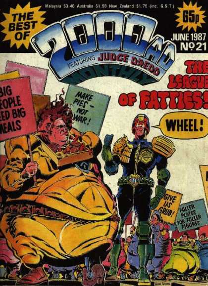 Best of 2000 AD 21 - Judge Dredd - The League Of Fatties - Yellow Suit - Make Pies Not Wat - Give Us Grub