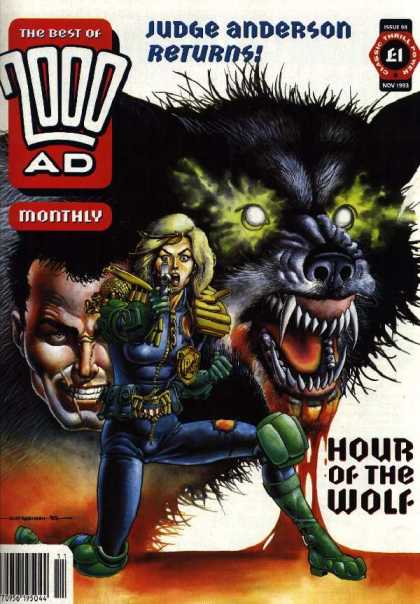 Best of 2000 AD 98 - Judge Anderson - Hour Of The Wolf - Shooting Wolf Attack - Teaming Up - Possessed Animal