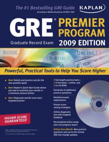 Bestsellers (2008) - Kaplan GRE Exam 2009 Premier Program (w/ CD-ROM) (Kaplan Gre Exam (Book & CD-Rom