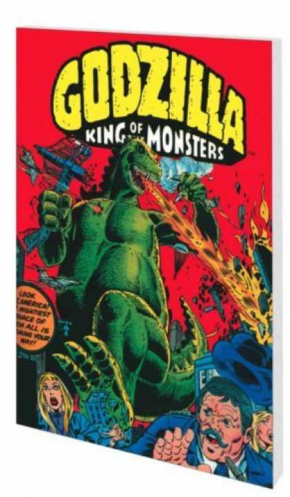 Bestselling Comics (2006) 1394 - Godzilla - Breathing Fire - Planes Flying - Stepping On Building - People Running Away