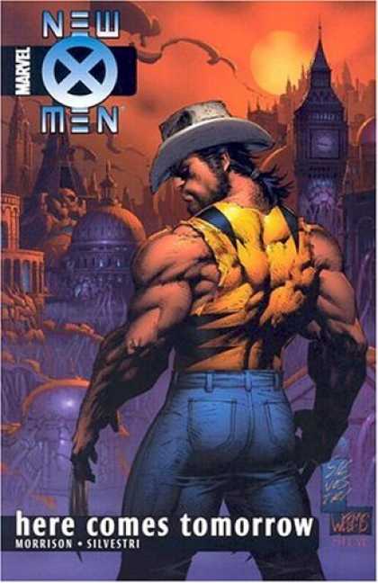 Bestselling Comics (2006) - New X-Men Vol. 7: Here Comes Tomorrow by Grant Morrison - Man - Cowboy Hat - Jeans - City - Here Comes Tomorrow