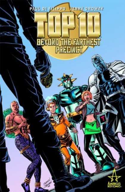 Bestselling Comics (2006) - Top Ten: Beyond the Farthest Precinct (Top Ten) by Paul Di Filippo - Beyond The Farthest Precinct - Robot - Lady - Black Human Image - In Hand